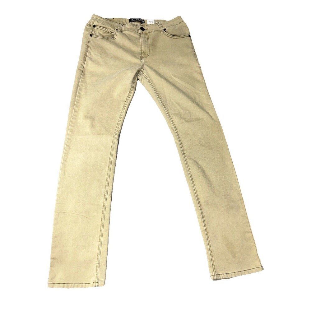 Ezekiel 305 Chopper Jeans Mens 34x30 Khaki Beige Comfort Stretch Pants EUC